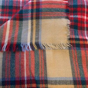 Stylish Lightweight 45 by 45-inch Plaid Blanket Shawl, Scarf, Wrap - Warm & Cozy